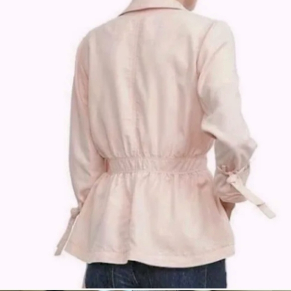 Banana Republic Balletcore Feminine Spftgir Peplum Jacket Blush Pink Size Medium - Picture 2 of 16